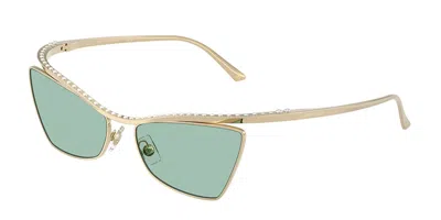Jimmy Choo Jc4014h 3006/2 Occhiali Da Sole Oro Per Donna In Gold