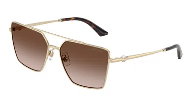 Jimmy Choo Jc4016hb 300613 Occhiali Da Sole Oro Per Donna In Gold