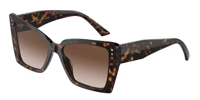 Jimmy Choo Jc5001b 500213 Women's Sunglasses Tortoiseshell Size 54 In Brown