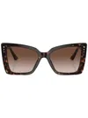 Jimmy Choo Womens Black Jc5012 Square-frame Tortoiseshell Acetate Sunglasses In Brown