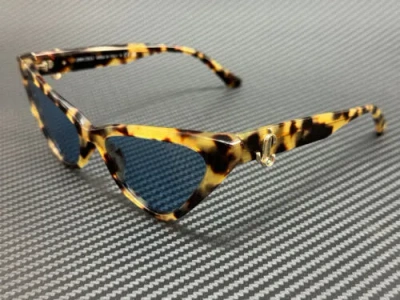 Pre-owned Jimmy Choo Jc5008 500472 Yellow Havana Blue Women's 55 Mm Sunglasses
