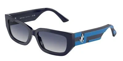 Pre-owned Jimmy Choo Jc5017 50164l Blue Blue Gradient 55 Mm Women's Sunglasses