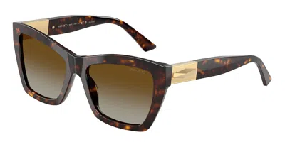 Jimmy Choo Jc5031 Polarized 5002t5 Women's Sunglasses Tortoiseshell Size 54 In Brown