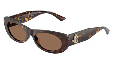 Jimmy Choo Jc5038bu 500273 Occhiali Da Sole Tartarugatishell Per Donna In Brown