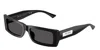 Jimmy Choo Lennon 54mm Polarized Rectangular Sunglasses In Black