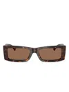 Jimmy Choo Lennon 54mm Polarized Rectangular Sunglasses In Brown