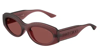 Jimmy Choo Jc6002u 509375 Occhiali Da Sole Rossi Per Donna In Burgundy
