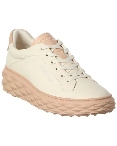 Jimmy Choo Jcxmalbon Diamond/f Leather Sneaker In White