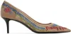Jimmy Choo X Jean Paul Gaultier Embellished Mesh Pumps In Beige/multi