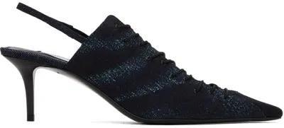 Jimmy Choo + Jean Paul Gaultier 60 Denim Slingback Pumps In Denim/black