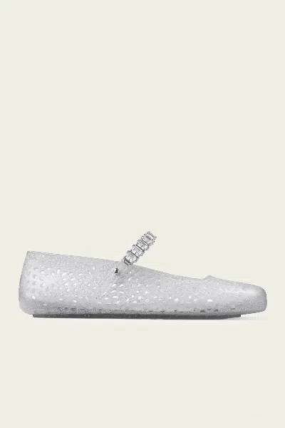 Jimmy Choo Jelly Ballerina Flats In Clear