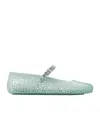 Jimmy Choo Light Green Jelly Ballet Flats With Crystal In Green