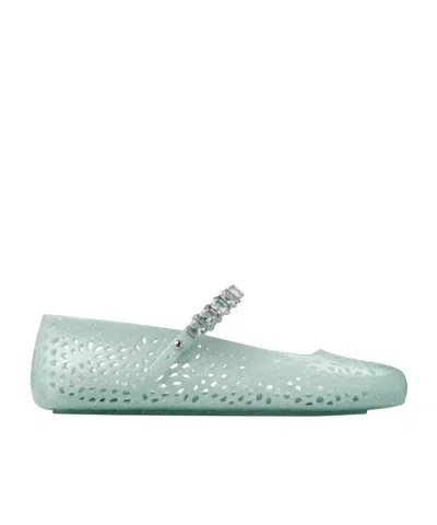 Jimmy Choo Jelly Ballet Flats In Green