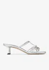 Jimmy Choo Jemma 50 Nappa Leather Heeled Mules In Silver
