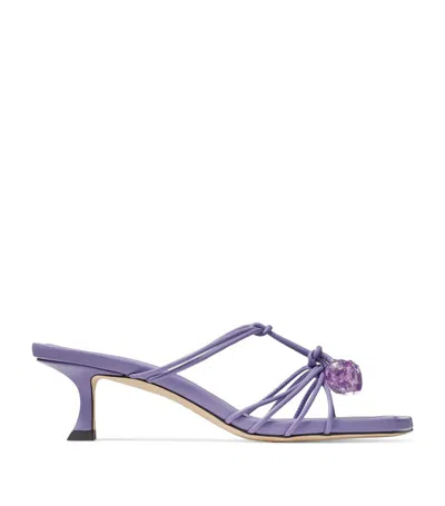 Jimmy Choo Jemma 50 Nappa Leather Heeled Mules In Tanzanite