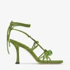 Jimmy Choo Jemma 90 Suede Heeled Sandals In Matcha