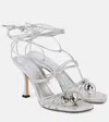 Jimmy Choo Jemma 90 Metallic Nappa Leather Sandals In Silver
