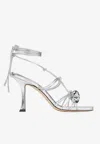Jimmy Choo Jemma 90 Metallic Nappa Leather Sandals In Silver