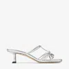 Jimmy Choo Jemma 50 Nappa Leather Heeled Mules In Silver