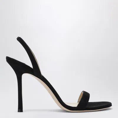 Jimmy Choo Jenn 85mm Suede Slingback Sandals In Black