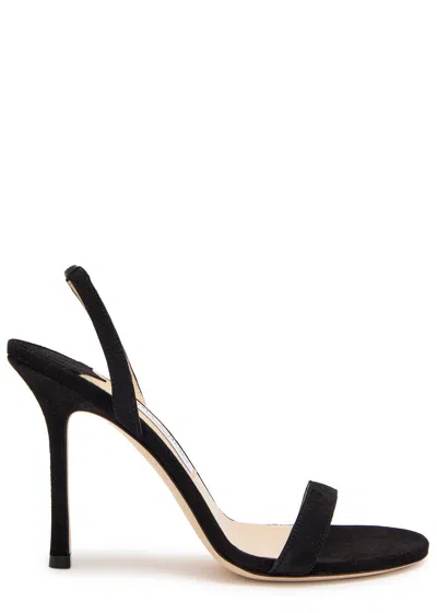 Jimmy Choo Jenn 100 Suede Slingback Sandals In Black