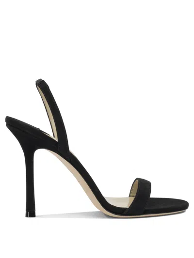 Jimmy Choo Jenn 100mm Black Lamb Leather Calf Leather Heeled Sandals