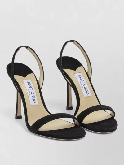 Jimmy Choo Jenn 85mm Suede Slingback Sandals In Black