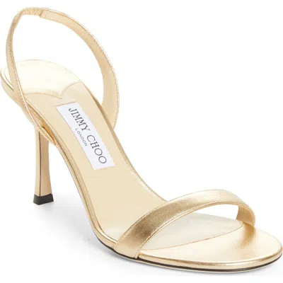 Jimmy Choo Jenn Metallic Slingback Sandal In Gold
