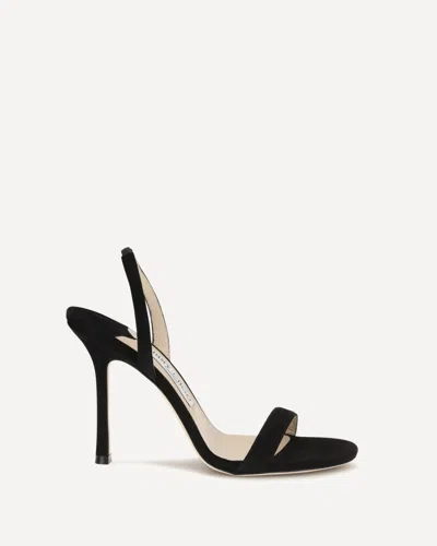 Jimmy Choo Jenn 85mm Suede Slingback Sandals In Black
