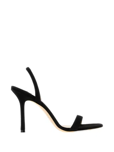 Jimmy Choo Jenn 85mm Suede Slingback Sandals In Black