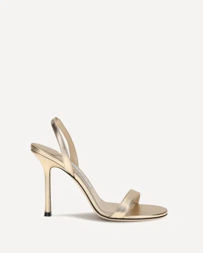 Jimmy Choo Minimalist High-heeled Sandals With Metallic Finish In Gold