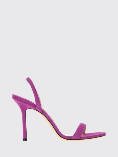 Jimmy Choo Jenn Suede Slingback Sandals With A Round Toe And Stiletto Heel In Violet