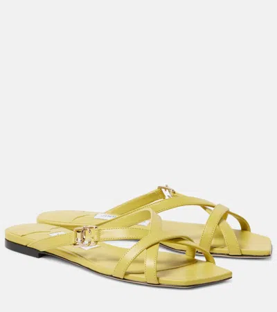 Jimmy Choo Jess 65 Leather Sandals In Yellow
