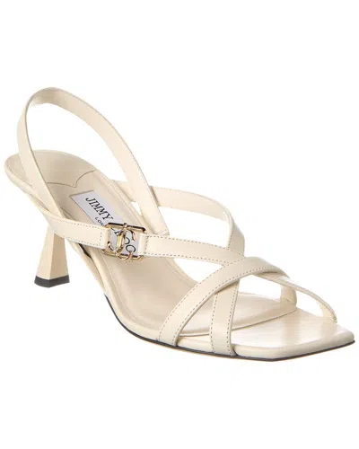 Jimmy Choo Jess 65 Leather Slingback Sandal In White