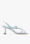 Jimmy Choo Jess 65mm Leather Sandals In Blue