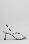 Jimmy Choo Jess 65 Sandals In Metallic Leather In Silver