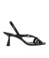 Jimmy Choo Jess 65 Embellished Leather Slingback Sandals In Black