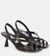 Jimmy Choo Jess 65 Embellished Leather Slingback Sandals In Black