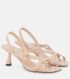 Jimmy Choo Jess Leather Crisscross Slingback Sandals In Brown