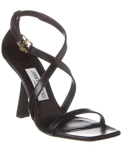 Jimmy Choo Jessica 100 Leather Sandal In Burgundy