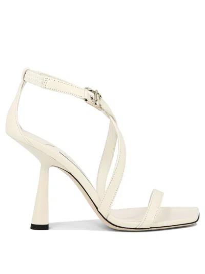 Jimmy Choo Jessica Cross Strap Sandals In White