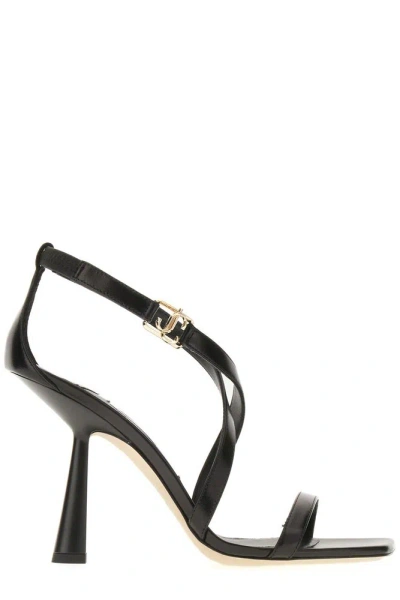 Jimmy Choo Jessica Cross Strap Sandals In Black