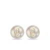 Jimmy Choo Pearl Lobo Earrings Gold-tone Hardware In Yellow