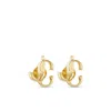 Jimmy Choo Womens Jc Logo-embellished Gold-toned Brass Stud Earrings In Gold