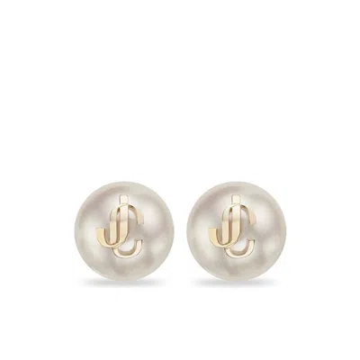 Jimmy Choo Jc Logo Stud Earrings In Gold