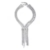 Jimmy Choo Crystal-embellished Zandra Necklace In Silver