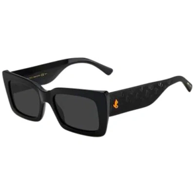 Pre-owned Jimmy Choo Ji-1052815 Women Black Sunglasses Plastic Rectangle Casual Eyeglasses In Gray