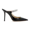 Jimmy Choo Bing 100 Crystal-embellished Patent-leather Mules