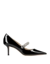 Jimmy Choo Bing 65mm Crystal-embellished Patent-leather Pumps In Black