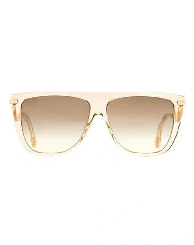Jimmy Choo Browline Suvi/s Sunglasses Woman Sunglasses Gold Size 58 Acetate